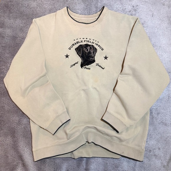 Craft & Barrow Other - Sweatshirt Mens LT Tan Croft & Barrow Durable Field Issue Black Lab Embroidered